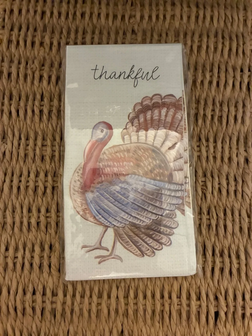Mud Pie Thankful Turkey Printed Paper Guest Napkins